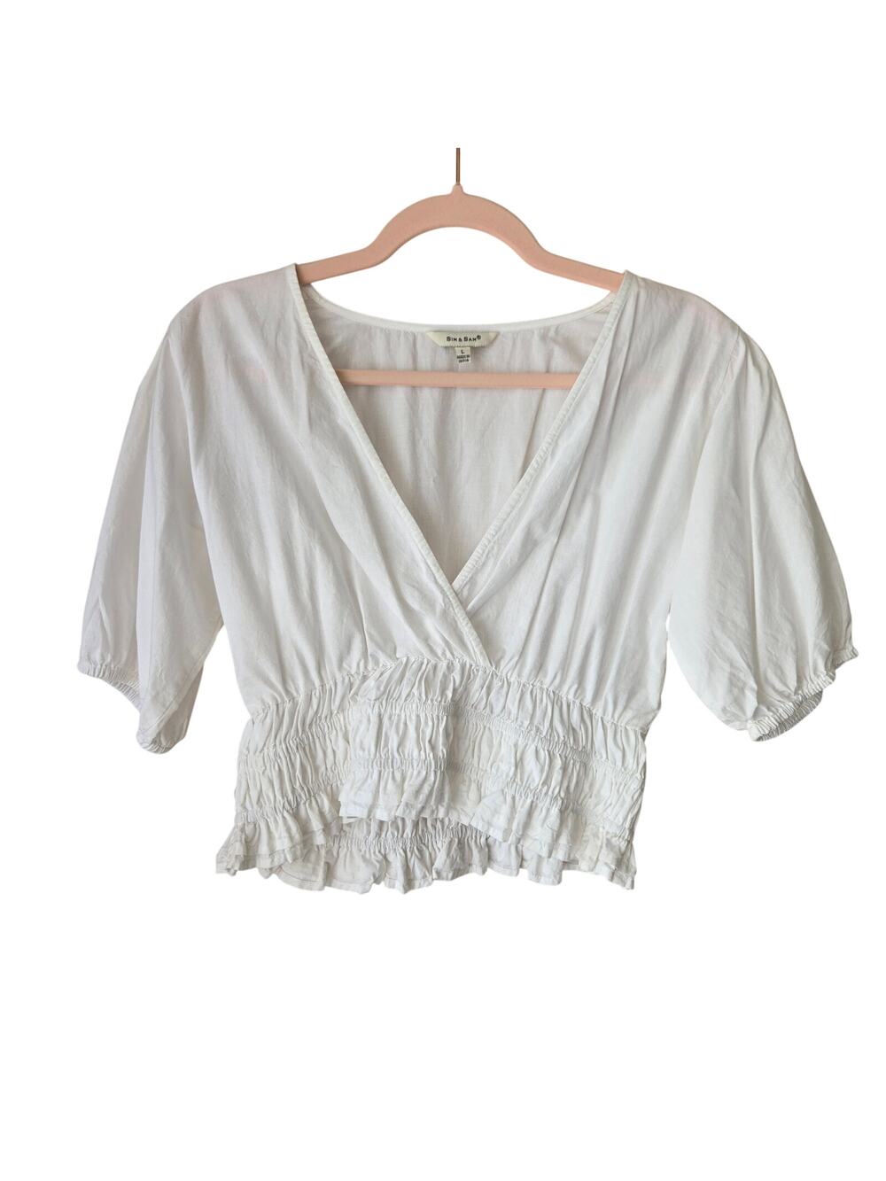 Sim & Sam Linen Blend Crop Top Size Large